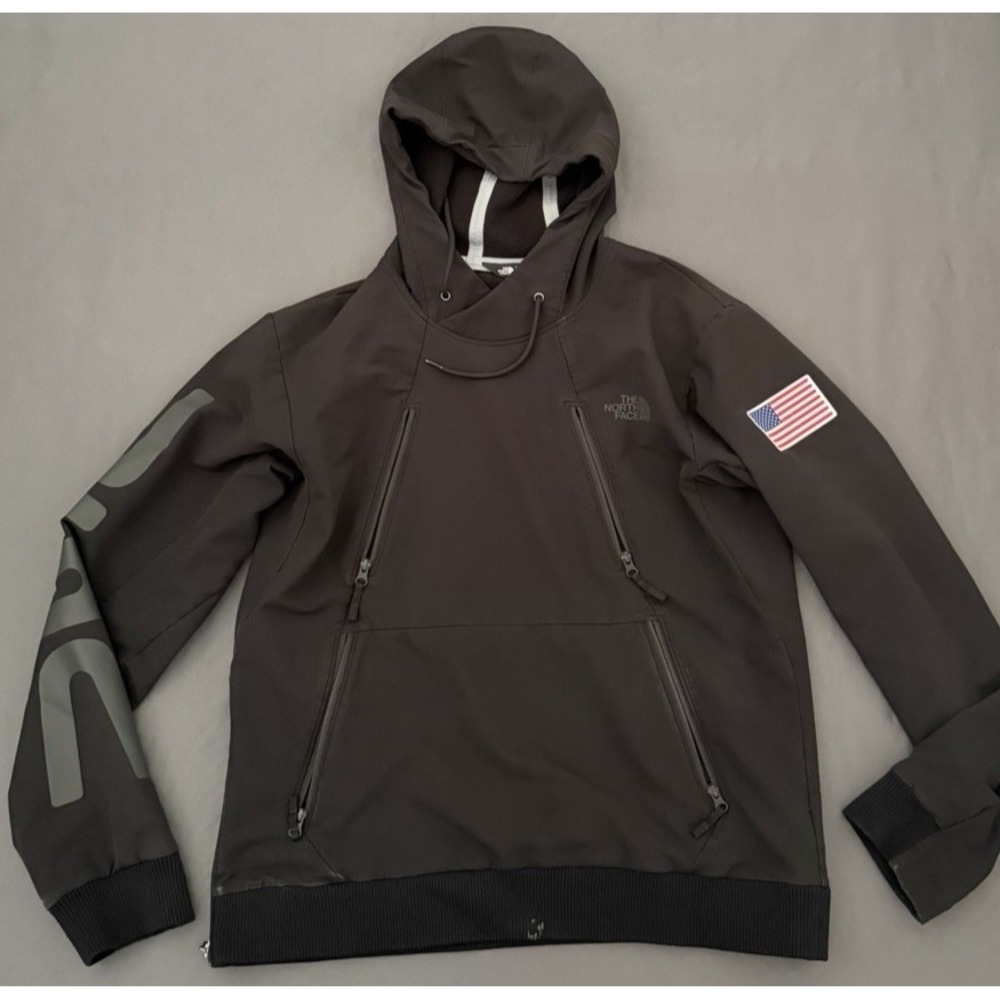 The North Face Pullover Tekno Hoodie Mens Medium Black Team USA Olympics Flag